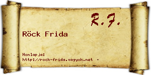 Röck Frida névjegykártya